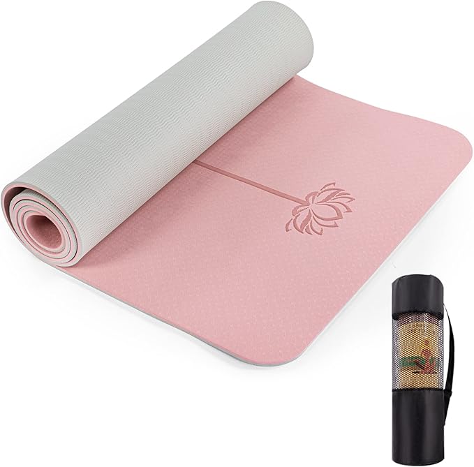 UMINEUX Yoga Mat Extra Thick 1/3'' & 2/5" Non Slip Yoga Mats for Women Eco Friendly TPE Fitness Exercise Mat with Carrying Sling & Storage Bag