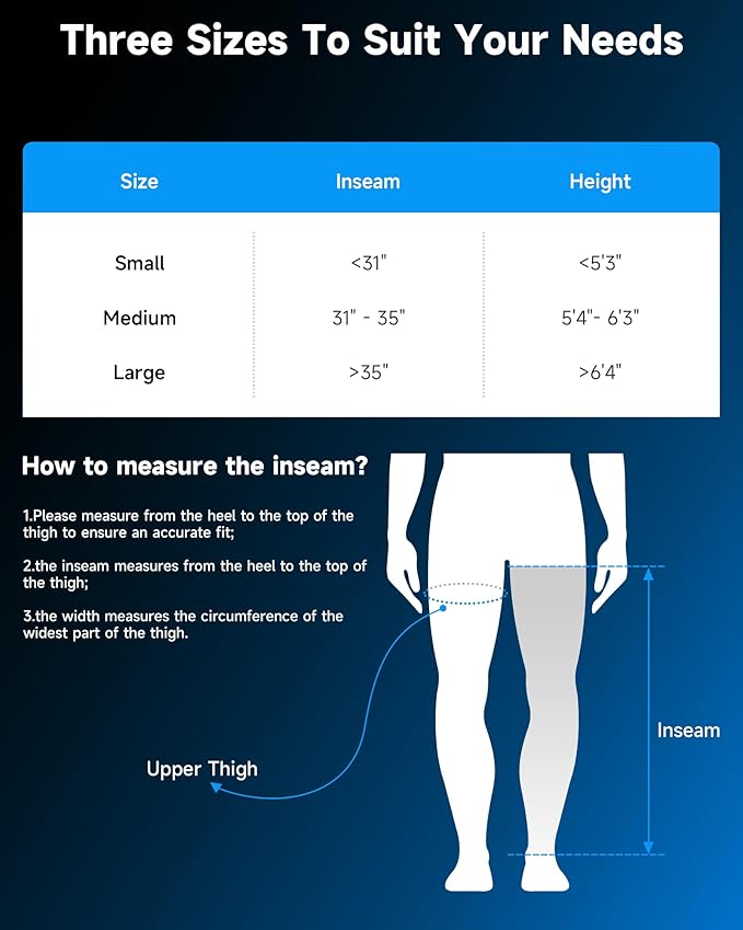 beoka Leg Massager for Circulation and Pain Relief, Leg Recovery System for Fast Recovery, Cordless Air Compression Boots with 3 Modes 5 Intensities for Athletes Runners and Travelers-L