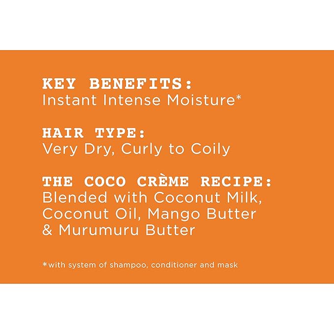 Carol's Daughter Coco Creme Coil Enhancing Moisture Butter, with Coconut Oil and Mango Butter, for Very Dry Curly Hair, Paraben and Silicone Free, 12 oz