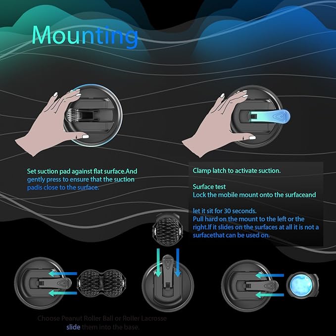 Massage Ball Roller 3 in 1 Wall Mounted Massager for Deep Tissue, Myofascial Release, Knots, Pain Relief,Trigger Point,Lymphatic Drainage for Full Body