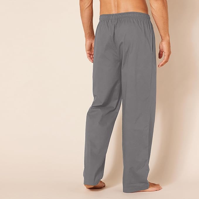 Amazon Essentials Mens Straight-Fit Woven Pajama Pant with Pockets
