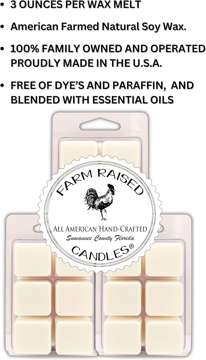 Farm Raised Candles - USA Made - Hand Crafted - McIntosh Apple Wax Melts Warmer Cubes 6 Ounces 2 Pack - - Natural American Farmed Soy Wax. melt Cubes Farmhouse Fall