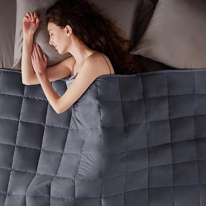 Weighted Blanket Queen/King Size (80"x87" 17lbs),Ultra Soft and Cozy Cooling Weighted Blanket for Adult,Heavy Blanket with Machine Washable Soft Blanket, Dark Grey