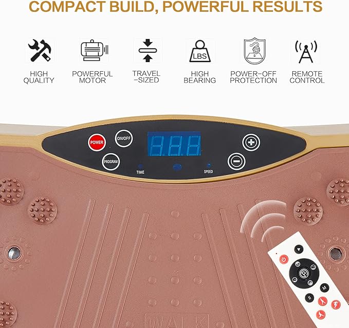 Vibration Plate Exercise Machine - Full Body Workout Vibration Platform with Loop Bands & Remote Control for Home Fitness & Weight Loss & Muscle Toning