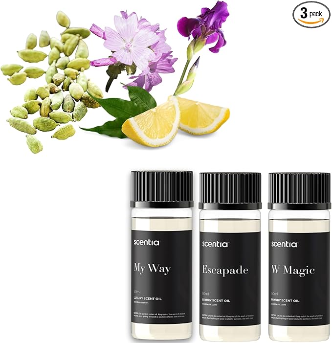 Scentia My Way Hotel Diffuser Oil | Aromatherapy Fragrances Inspired by 5-Star Hotels | Luxurious Scents Gift Box Set - 3 x 50ml Bottles Set - The 1 Hotel Miami Beach, W Magic