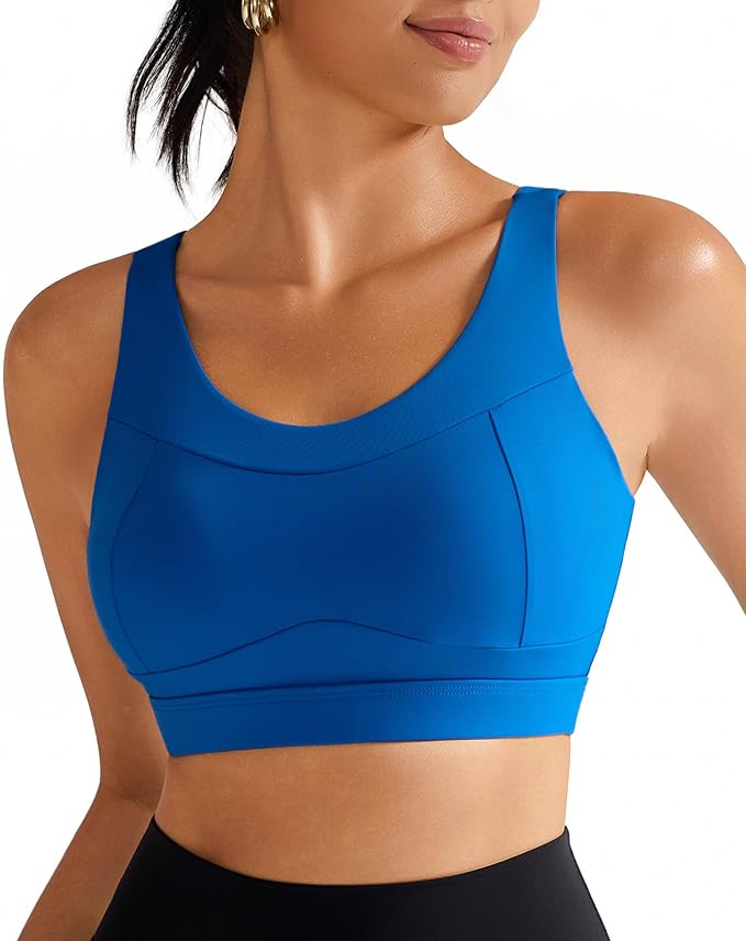 RUNNING GIRL High Impact Sports Bras for Women,Racerback Running Bra Workout Crop Tank Tops Longline Sports Bra Push up