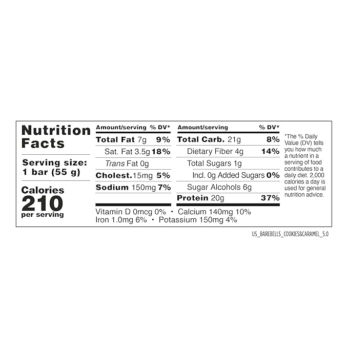 Barebells Protein Bars Cookies and Caramel - 12 Count, 20g High Protein Treats - Chocolate Nutrition Bar with 1g Total Sugars - On-The-Go Breakfast or Post-Workout Snack