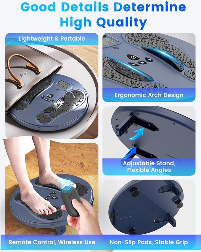 Rechargeable Foot Massager for Neuropathy, TENS & EMS Circulation Stimulator with Remote Control, 50 Intensities โ Foot Leg Massager for Circulation and Pain Relief