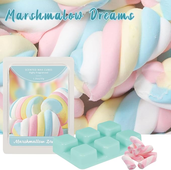 SCENTORINI Marshmallow Dreams Wax Melts, Scented Wax Melts, 4 Pack, Natural Soy Wax for Candle Making, Wax Warmer