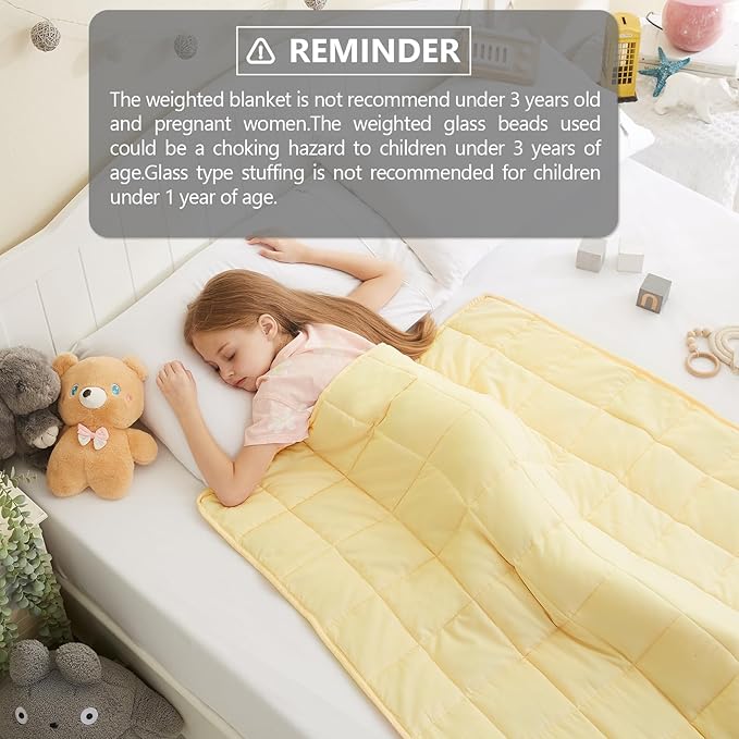 L'AGRATY Weighted Blanket - 36"x48" 5lbs Microfiber Material with Glass Beads Small Blanket for All-Season Summer Fall Winter Soft Thick