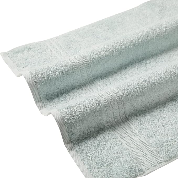 HOMELOVER 8 Pack Washcloths - 100% Organic Cotton, 500 GSM, Hotel & Spa Quality, Soft, Quick Dry, Highly Absorbent Towels for Face & Hand Wash, Shower, Gym & Bathroom Essentials (Tea Green)