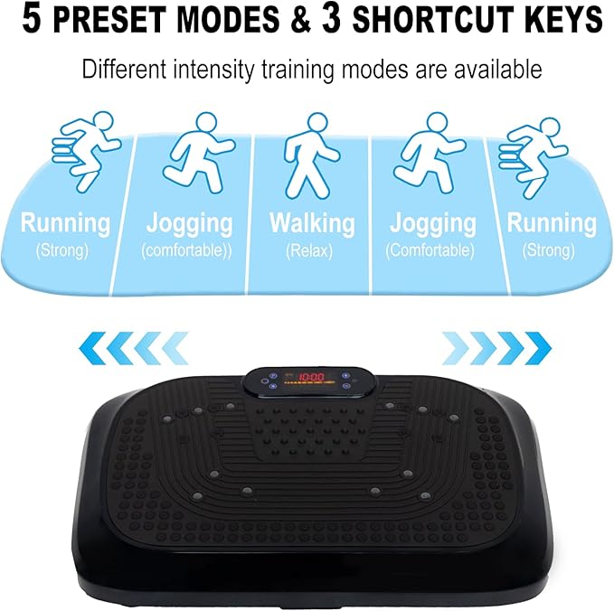 HOTSWEAT Vibration Plate Exercise Machine for Lymphatic Drainage, Power Plate Vibrating Platform, Shaker for Weight Loss, Exercise Board with 120 Levels for Home Gym