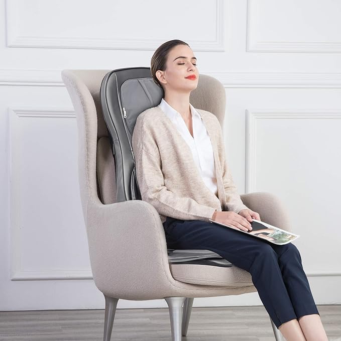 COMFIER Back Massager for Pain Relief Deep Tissue, Shiatsu Neck and Back Massager with Heat, Rolling & Compression Massage Chair Pad for Office Chair, Full Body Massage Chair Gift for Mom Dad