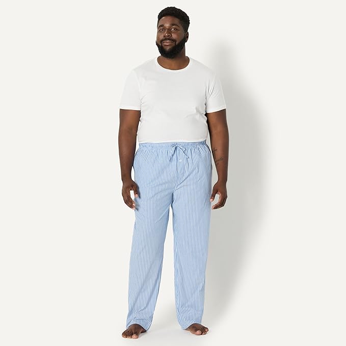Amazon Essentials Mens Straight-Fit Woven Pajama Pant with Pockets