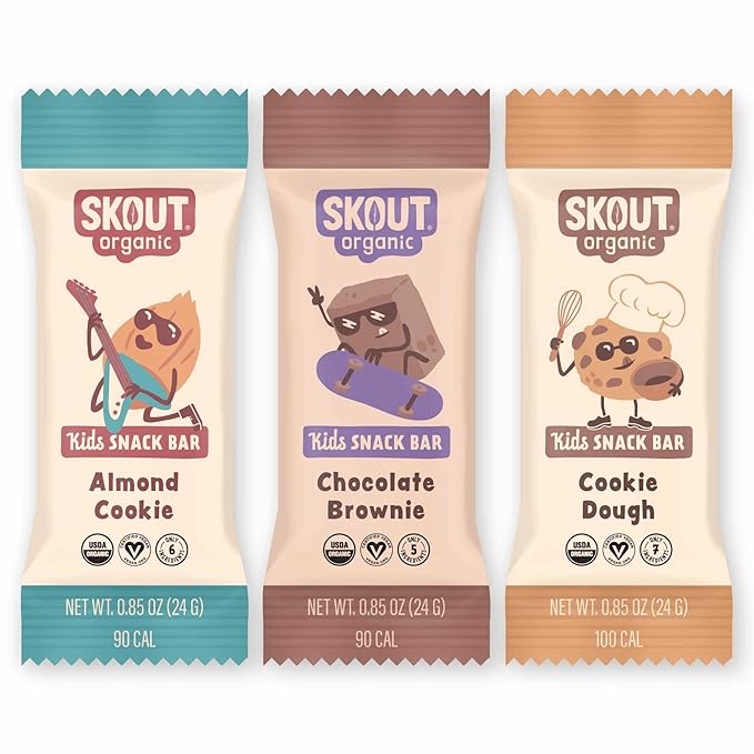 Skout Organic Dessert Inspired Kids Snack Bar Variety Pack (18 Pack) | Organic Kids Snack Bars | School Snacks & Lunch Snacks | Vegan & Paleo | Gluten, Dairy, Grain Free…