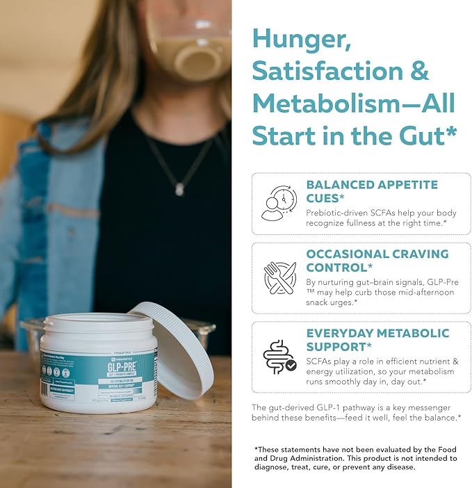 GLP-Pre™ – Optimized Prebiotic Fiber Complex - Gut-Microbiome Optimization for Natural GLP-1 Pathway Support & Metabolic Wellness - Includes Clinically Studied Non-Digestible Fibers - 30 Servings