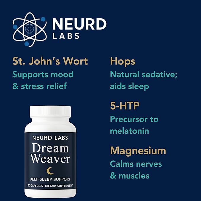 Dream Weaver Sleep Support Supplement with L-Tryptophan, Chamomile, GABA, Ashwagandha, Valerian Root, Goji, L-Theanine