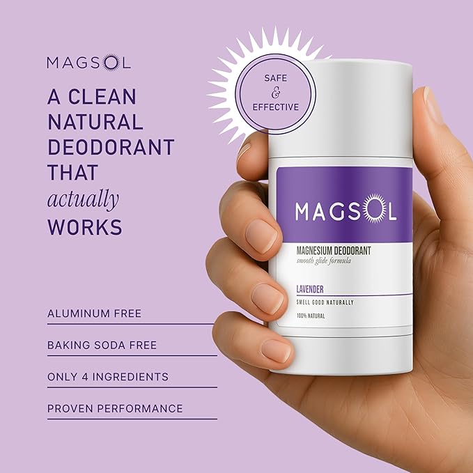 MAGSOL Natural Deodorant for Women & Men | Aluminum Free Deodorant for Women | Gentle on Skin with Sweet Almond Oil & Beeswax | Baking Soda Free | Paraben & Pthalate Free (Lavender)