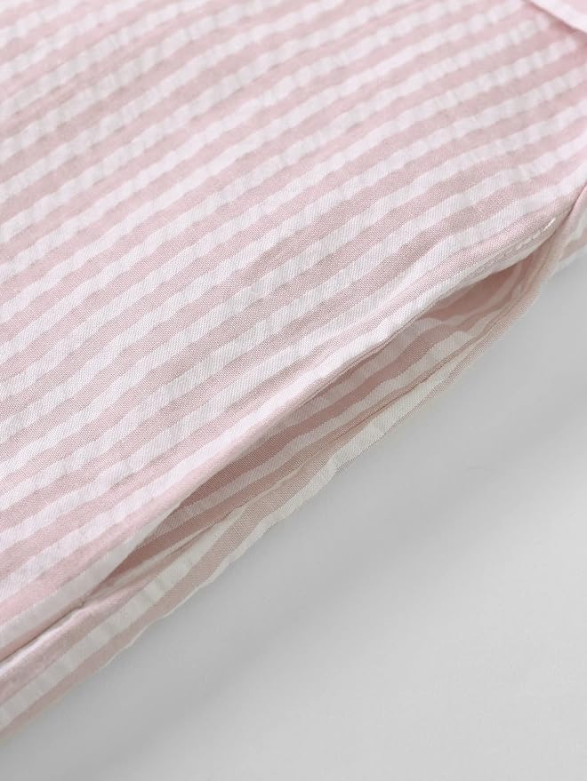 Latuza Women's Seersucker Robe Cotton Bathrobe with Pockets
