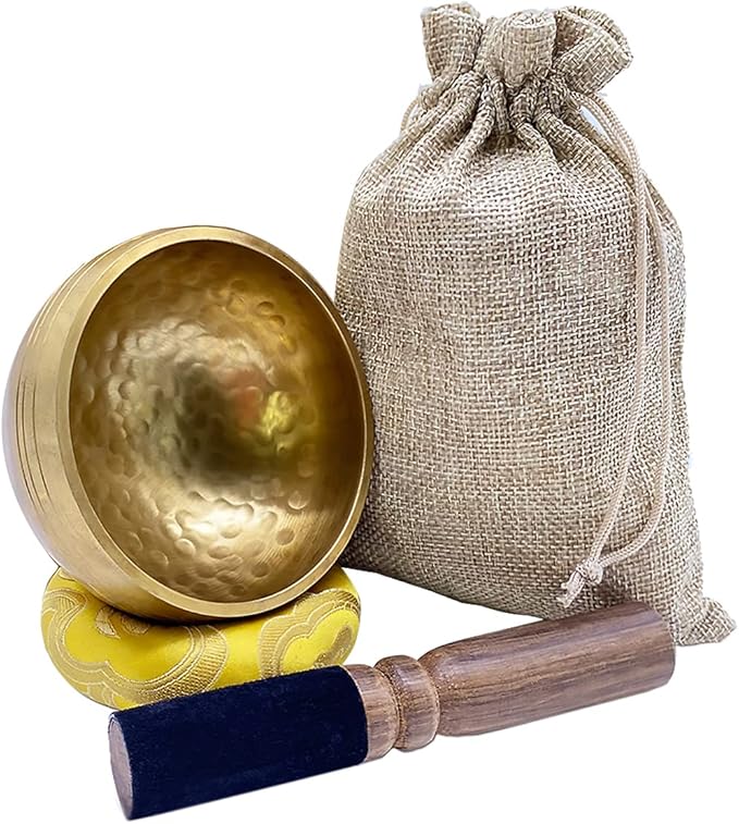 Tibetan Singing Bowls Set, Singing Bowls, Meditation Sound Bowl Handcrafted in Nepal, For Yoga, Meditation, Mindfulness, Healing & Chakra balancing