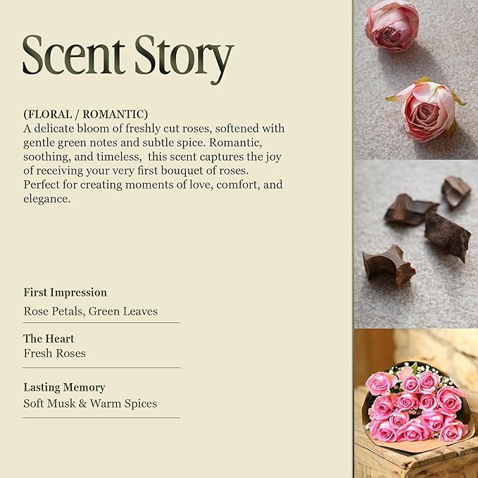 Scented Luxury Candles in Handmade Ceramic Jars, Soy Wax | Canal Rose โ Rose Bud & Oud Scented, Large Candle | Non Toxic, 2 Wicks, Reusable Big Pink Jar | Natural Spring Aromatherapy for Women & Men