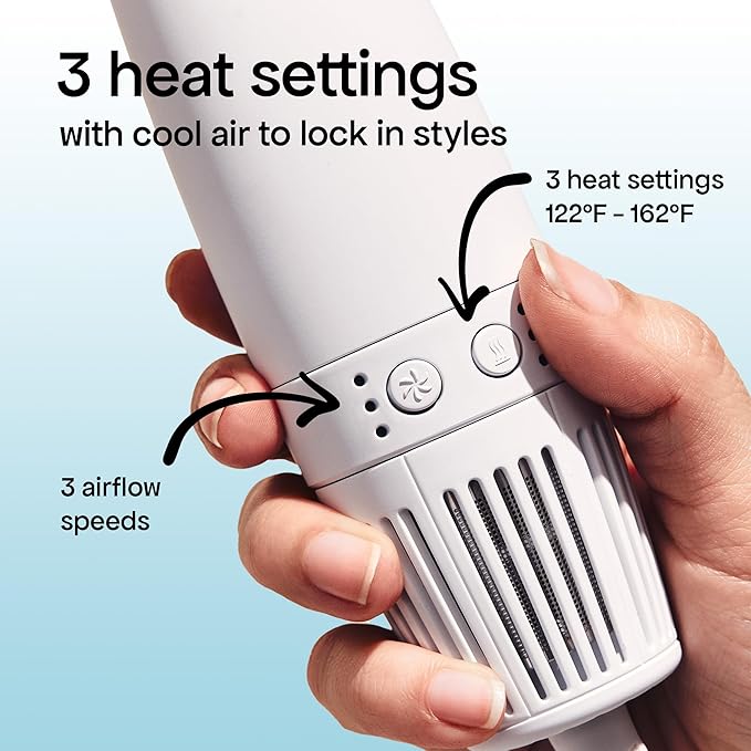 BONDIBOOST 6-in-1 Everlast Airstyler System - Wet to Dry Hair Styler, Hair Dryer Brush with Curlers, Round Brushes, Dryer & Concentrator Attachments, Versatile Heat & Airflow Settings + All Hair Types