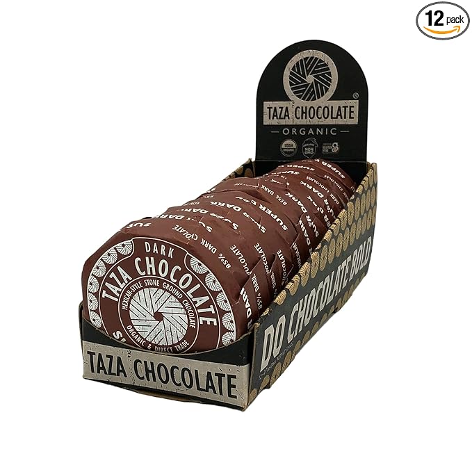 Taza Chocolate Organic Mexicano Disc 85% Dark Chocolate, Super Dark, 2.75 Ounce (12 Count), Vegan