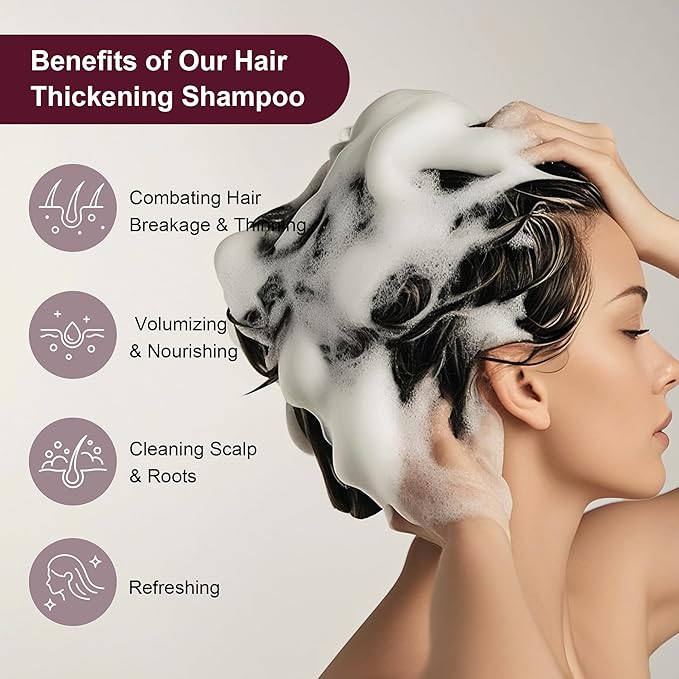 Hair Growth Shampoo for Thinning Hair: Advanced Biotin and Rosemary Shampoo with Rice Water for Women and Men Hair Loss - Herbal Essences Promotes Thicker Hair, 10.56 Fl Oz