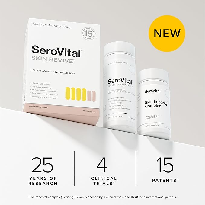 Serovital Skin Revive – Anti-Aging Supplement for Women – Revives Skin, reduces fine lines & wrinkles, boosts hyaluronic acid production* – 30-Day Supply