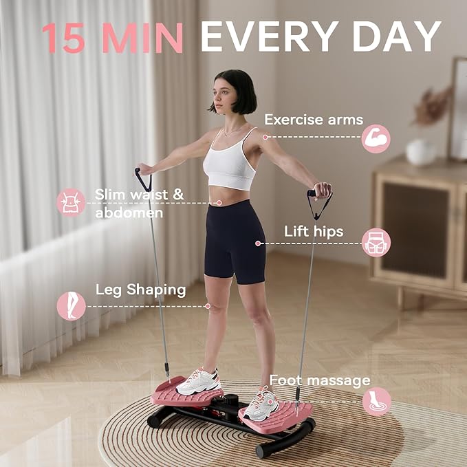 Waist Twister, Ab Twister Board 440 lbs Weight Capacity, Ab Machine for Slim Waist and Core, Workout Equipment with Smart LED Digital Display Track Time, Reps, Calories