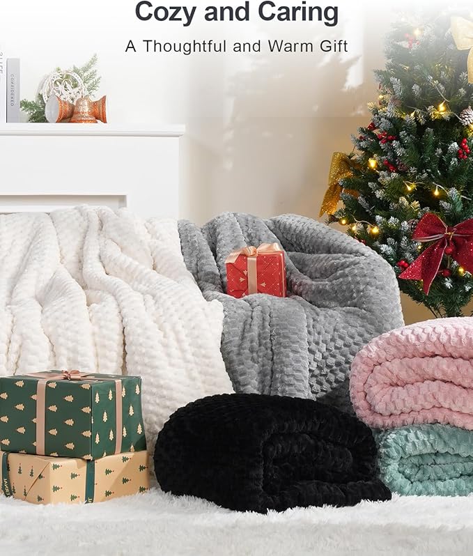 Super Soft Luxury Fleece Sherpa Weighted Blanket 15 lbs for Adults, Turtle Shell Fuzzy Cozy Warm Weighted Throw for Winter, Ceramic Beads Washable Heavy Blankets for Couch Bed, Cream White, 60"x80"