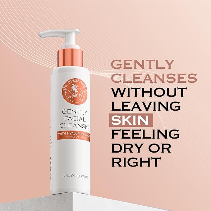 Gentle Face Cleanser with Hyaluronic Acid - Hydrating, Exfoliating & Deep Pore Facial Cleanser Smooths & Softens Skin for All Skin Types - Oily, Dry, Sensitive, Combination & Normal Skin Types