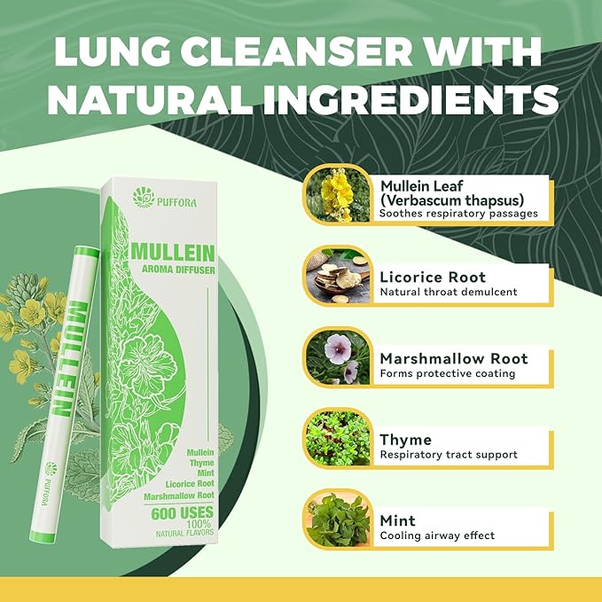 2 Pack, Maca Diffuser (Ashwagandha, B12, C) + Mullein Diffuser (Marshmallow Root, Mint) – Mixed Set, Herbal Anxiety Pen, Clean Breaths & Daily Vitality