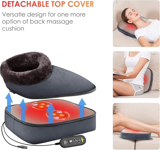 COMFIER Shiatsu Foot Massager with Heat- Kneading Back Massager with Heating Pad, Heated Foot Warmer, Electric Feet Massager Machine for Plantar Fasciitis,Neuropathy, Stress Relief