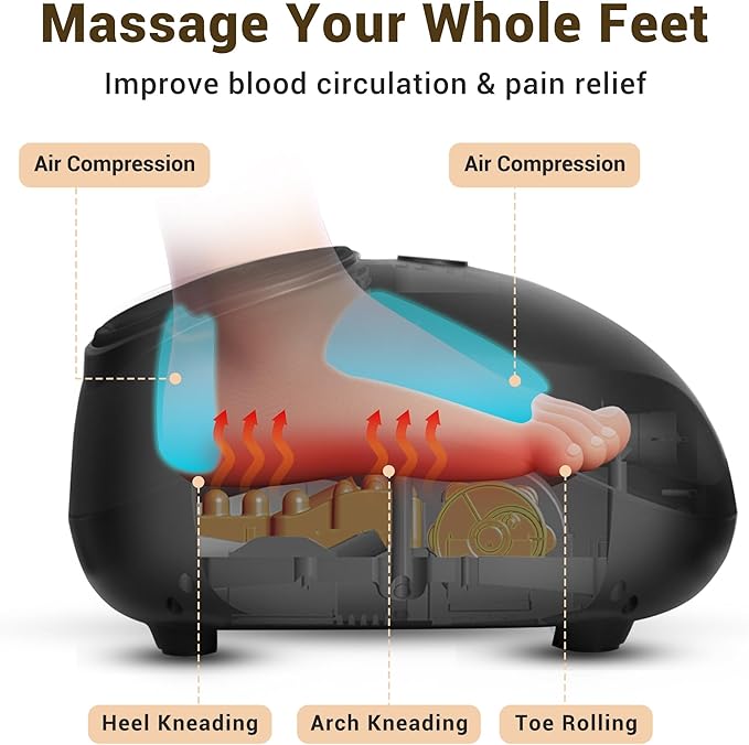 Mynt Foot Massager with Heat, FSA Eligible HSA Approved Shiatsu Foot Massager for Plantar Fasciitis & Daily Relaxation, Multi-Modes Feet Warmer with Remote Control Fits Up to 14, Gifts for Mom Dad