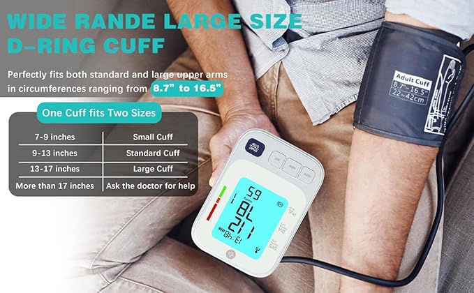 Blood Pressure Monitor, Upper Arm Electronic, Stores Up to 2 x 120 Readings. User Friendly with BP Log and Carrying Pouch. Digital Monitor