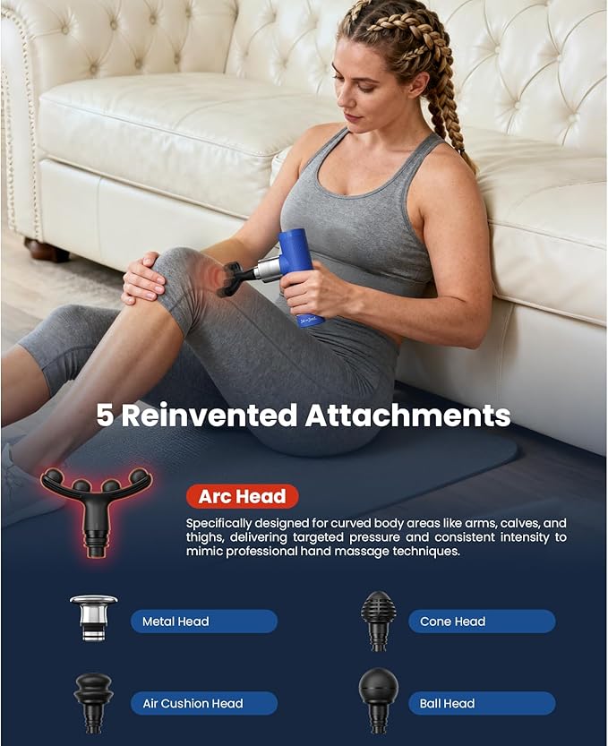 BOB AND BRAD A7 Massage Gun with 11mm Amplitude and Metal Head, Mini Massage Gun Deep Tissue Portable, Professional Muscle Massager for Pain Relief