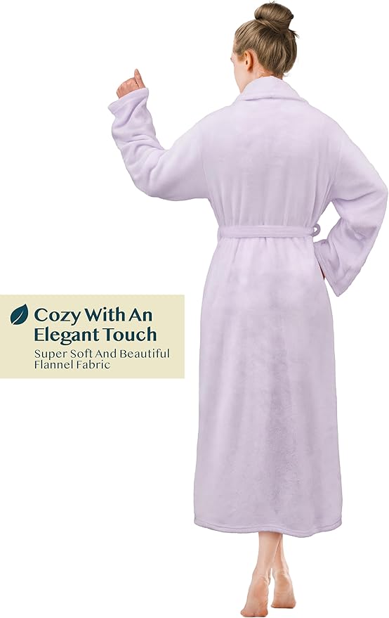 PAVILIA Womens Robe Fleece Plush Soft, Fluffy Fuzzy Cozy Warm Lightweight Bathrobe, Shower Spa House Long Robe for Women