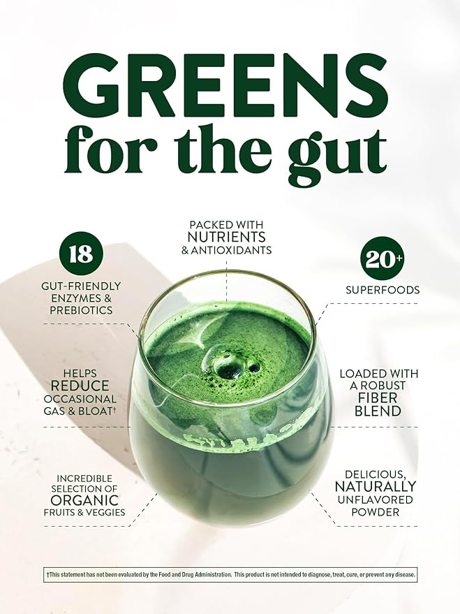 Nature's Truth Organic Greens Powder | 20 Plus Superfoods | 5.29 Oz | Digestive Enzymes & Prebiotic Blend | Vegan, Non-GMO & Gluten Free Supplement