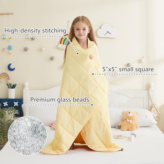 L'AGRATY Weighted Blanket - 36"x48" 5lbs Microfiber Material with Glass Beads Small Blanket for All-Season Summer Fall Winter Soft Thick