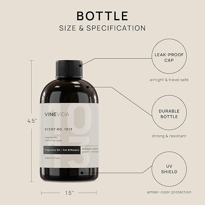 VINEVIDA (4oz) Hotel Fragrance Diffuser Oil - Hotel Scents Diffusers for Home - Cold Air Diffuser Oil - Hotel Scent Essential Oil - Scent No.1013 Inspired by The Delano Hotel