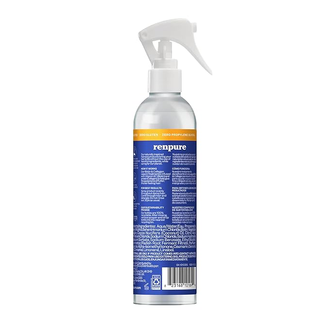 Renpure Biotin & Collagen Leave-In Conditioner Treatment - For Fuller, Thicker Looking Hair That Shines - For Fine, Thin or Limp Hair - Vitamin B7 (Biotin), Collagen - 8 Fl Oz