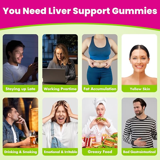 Liver Cleanse Detox & Repair Gummies, 2000 mg Milk Thistle Supplement with Dandelion Root, Glutathione & Artichoke, 23-in-1 Herbal Formula for Liver Detox & Health, Sugar-Free, Vegan, 60 Gummies