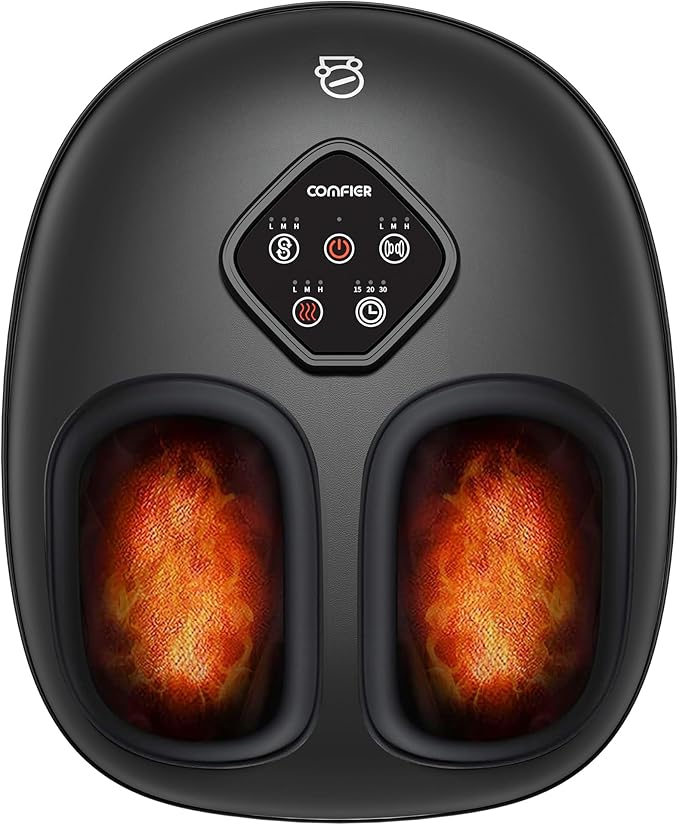 COMFIER 2025 Shiatsu Foot Massager with Heat,Compression,Kneading &Rolling,Foot Massager for Neuropathy,Plantar Fasciitis,Upgraded for Larger Feet Machine(Size 15),Home or Office, Gift for Women/Men