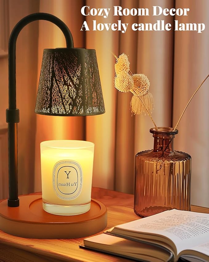 Black Candle Warmer Lamp with Timer Dimmer Adjustable Height for All Size Jar Candles, Birthday Gifts for Women Mom,Tree Candle Warmer for House Warming Gifts New Home Decor