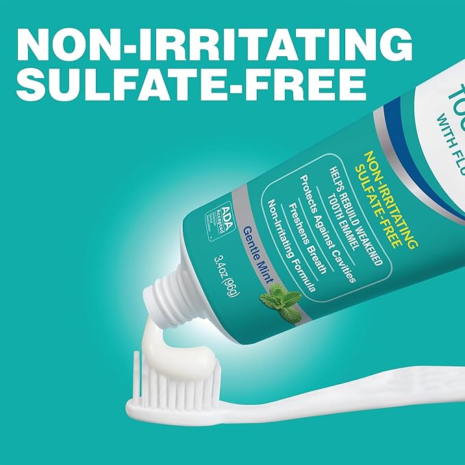 CloSYS Fluoride Toothpaste, 3.4 Ounce, Travel Size, Gentle Mint, TSA Compliant, Whitening, Enamel Protection, Sulfate Free