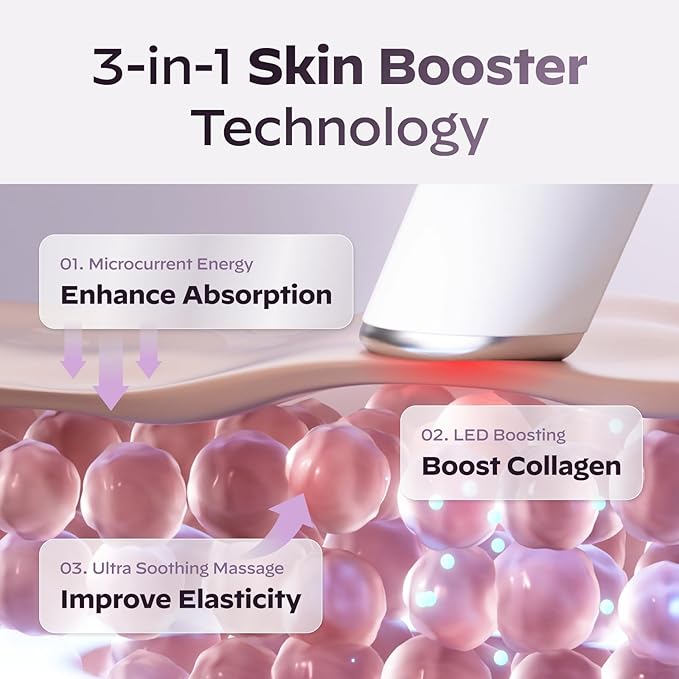 Superform Galvanic Booster, 1min booster for ageless, anti-aging and firming pocket booster, glow on the go (Mystic White) (Blush Pink)