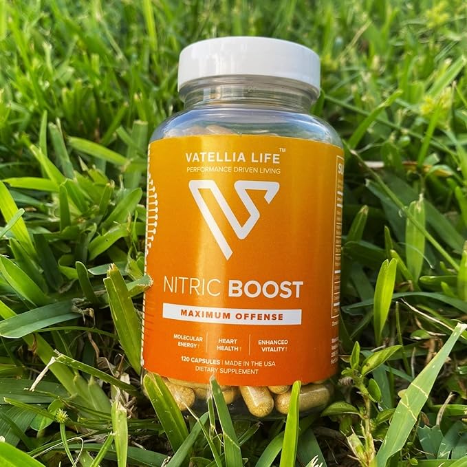 Vatellia Life Nitric Boost - Nitric Oxide Supplement for Men | High Absorption Formula | 100% Natural Ingredients | Best Nitric Oxide Booster | Increase Blood Flow | 2 Month Supply