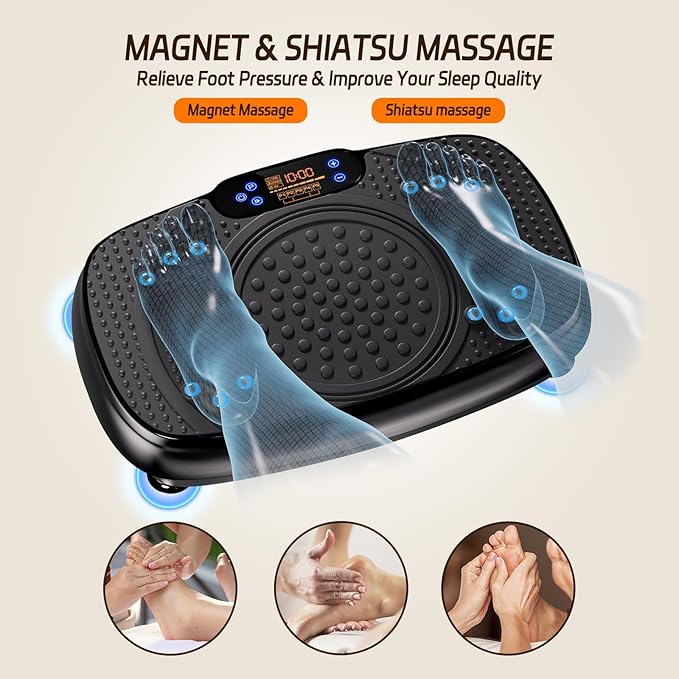 Vibration Plate Exercise Machine: TISSCARE Weight Loss and Lymphatic Drainage Vibrating Plates, Whole Body Workout Sculpting Platform for Home Fitness Fat Burner for Women Men