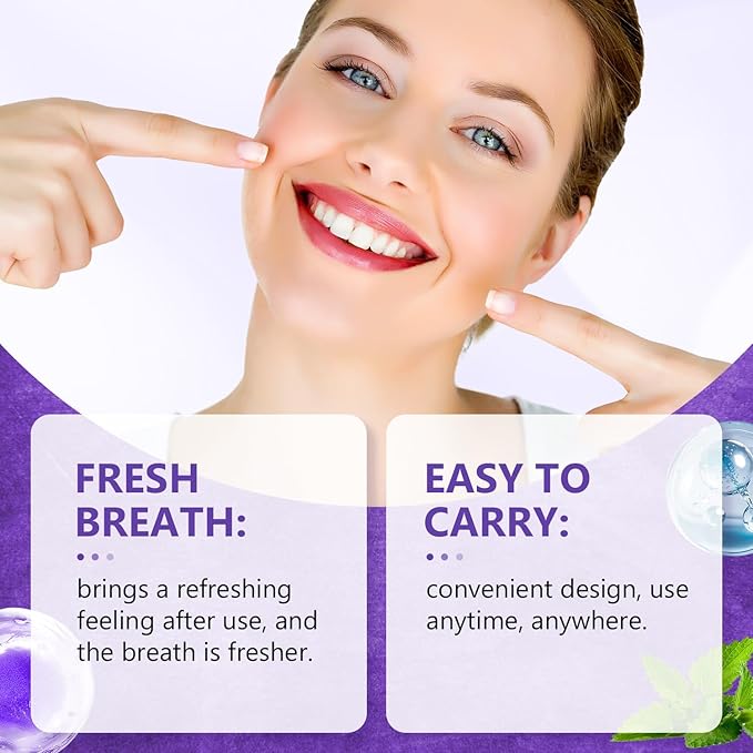 2Pcs Probiotic Oral Spray for Long-Lasting Freshness,Alcohol-Free Oral Spray with Probiotics for Breath Care,Convenient Travel-Sized Breath Spray (20ml/0.68floz)